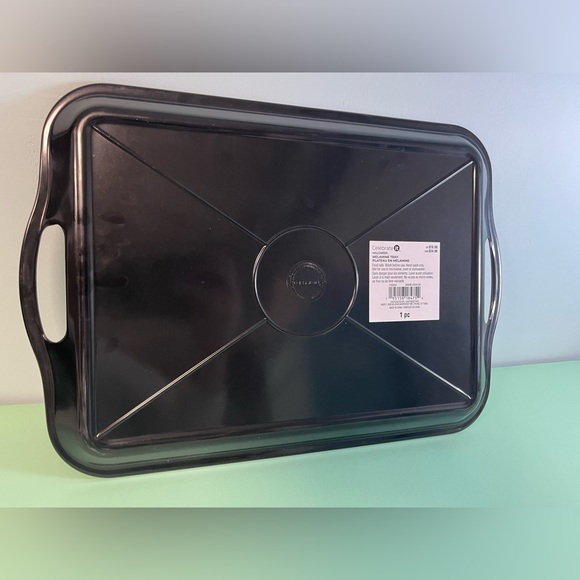 Celebrate it Black Spiderweb Print Serving Tray with handles, Serving platter - Picture 2 of 5